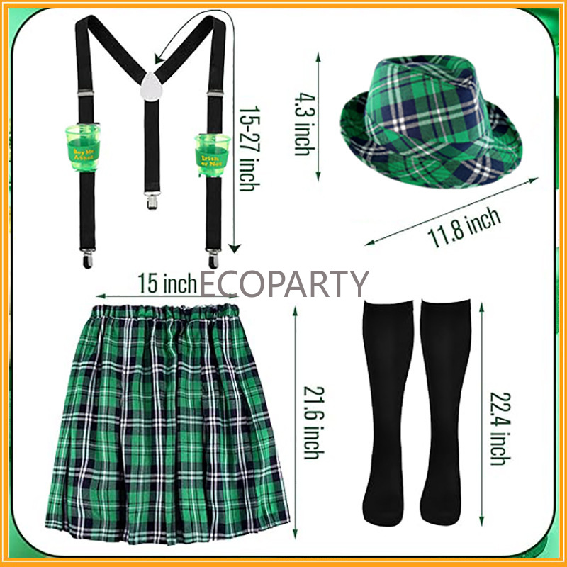 St. Patricks Day-kostuumset Gr - Sock Garter Men recensie en prijs