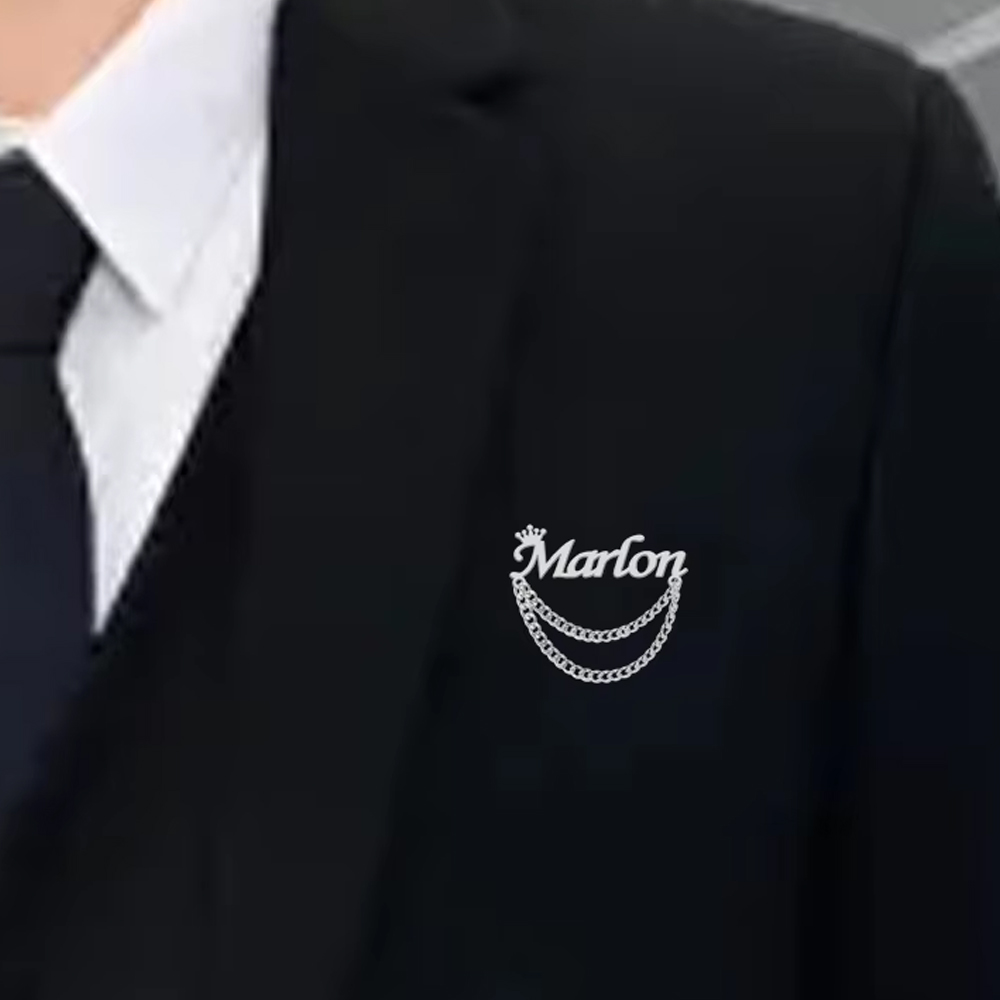 Gepersonaliseerde naam broche  - Tuxedo Lapel Pin recensie en prijs