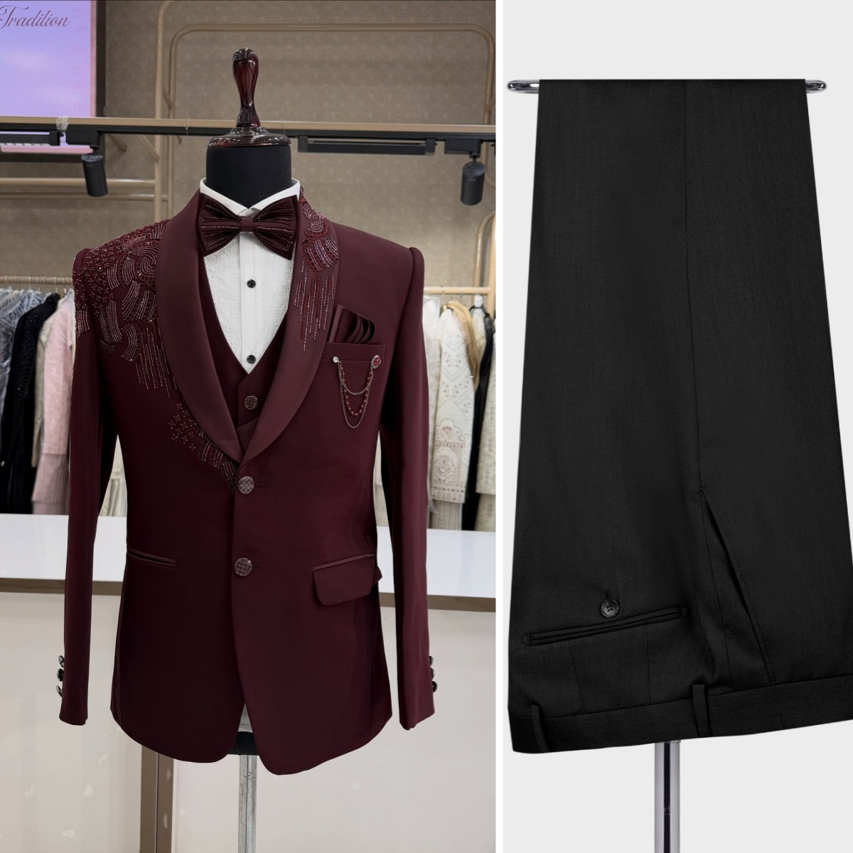3-delig bruidegom trouwpak met - Men Formal Wear Modern recensie en prijs