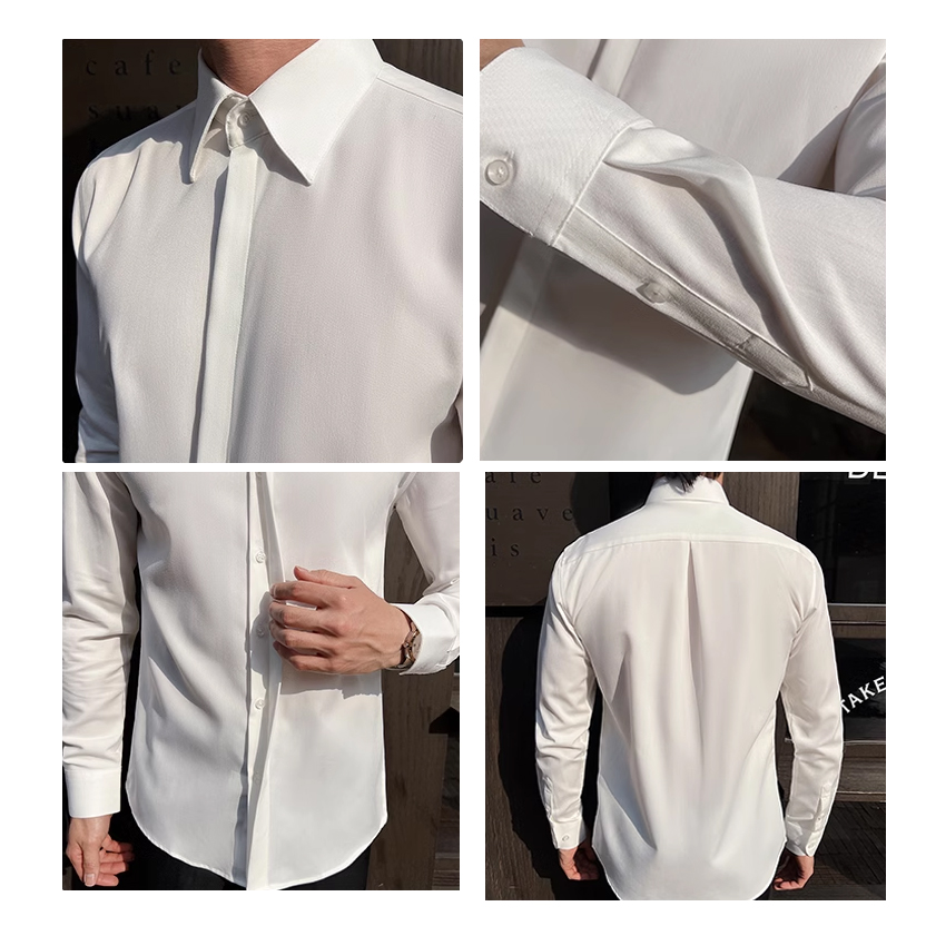 Wit overhemd met lange mouwen  - Men Formal Wear Modern recensie en prijs